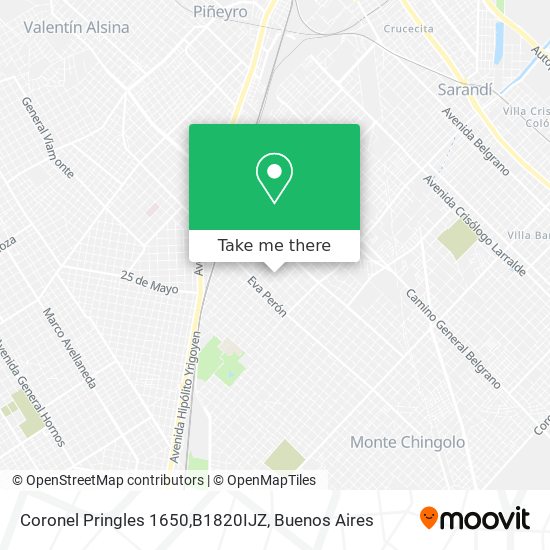 Mapa de Coronel Pringles 1650,B1820IJZ