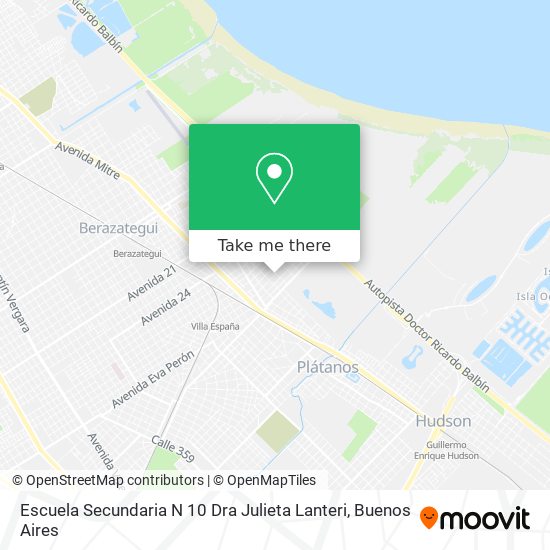 Mapa de Escuela Secundaria N 10 Dra Julieta Lanteri