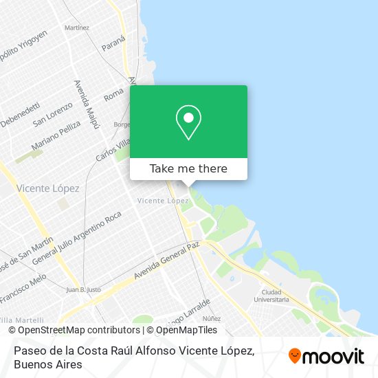 Paseo de la Costa Raúl Alfonso Vicente López map