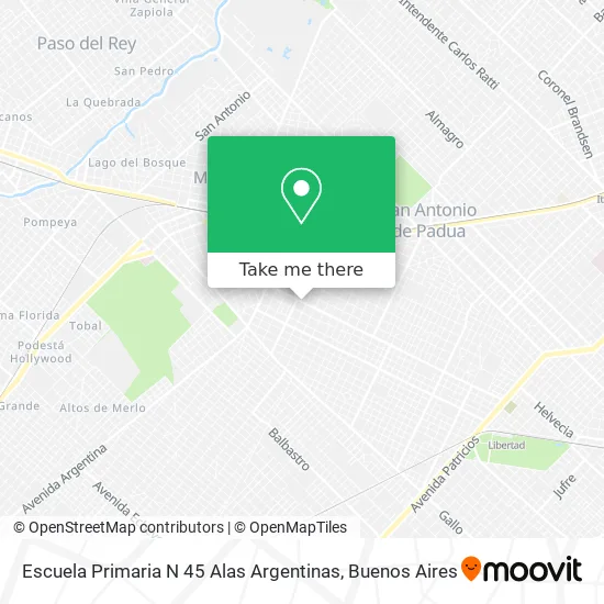 Mapa de Escuela Primaria N 45 Alas Argentinas