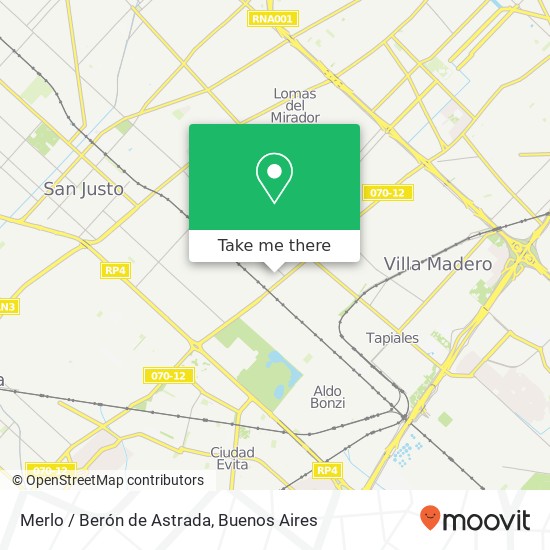 Merlo / Berón de Astrada map