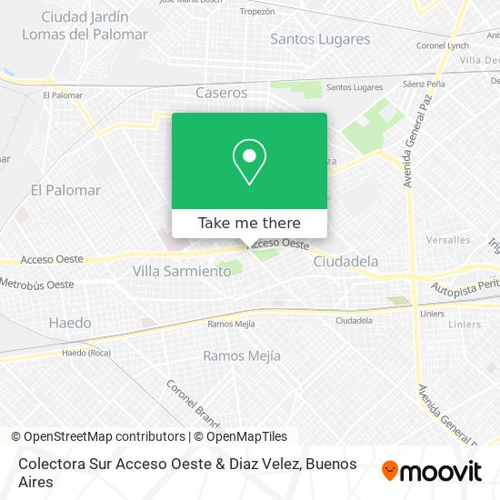 Colectora Sur Acceso Oeste & Diaz Velez map