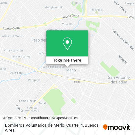 Mapa de Bomberos Voluntarios de Merlo. Cuartel 4