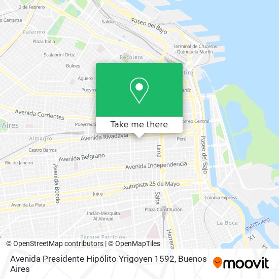 Avenida Presidente Hipólito Yrigoyen 1592 map