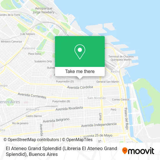 Mapa de El Ateneo Grand Splendid