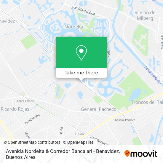 Avenida Nordelta & Corredor Bancalari - Benavidez map