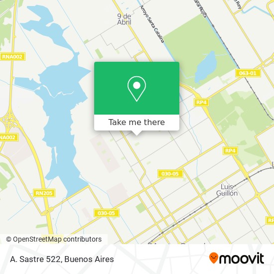 How to get to A. Sastre 522 in Esteban Echeverría by Colectivo or Train?