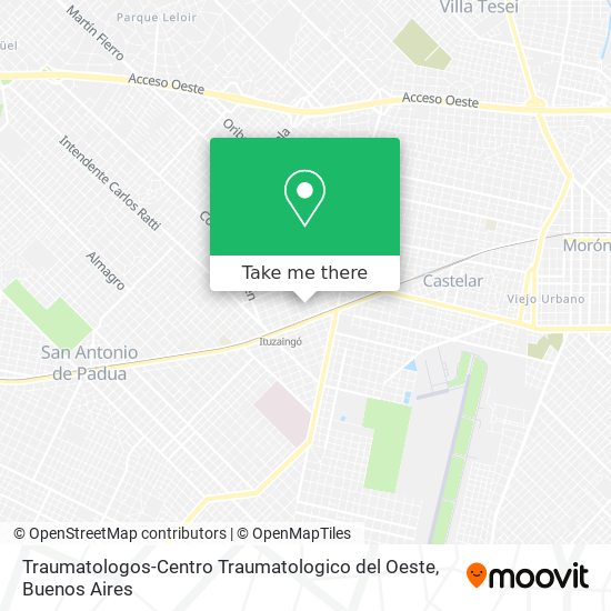 Mapa de Traumatologos-Centro Traumatologico del Oeste