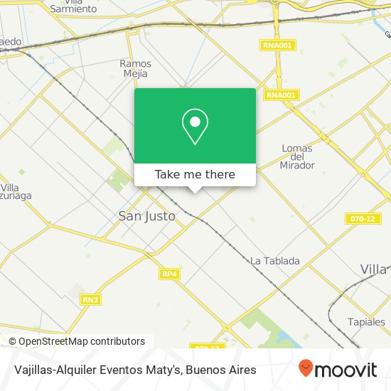 Vajillas-Alquiler Eventos Maty's map