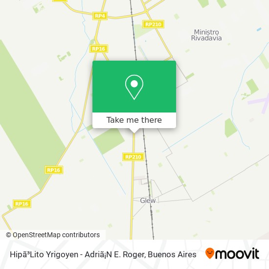Hipã³Lito Yrigoyen - Adriã¡N E. Roger map