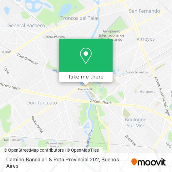 Mapa de Camino Bancalari & Ruta Provincial 202