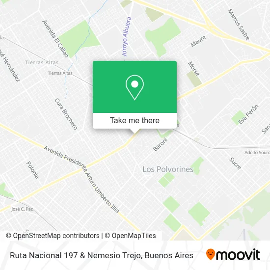 Ruta Nacional 197 & Nemesio Trejo map