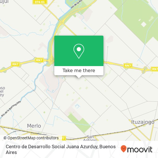 Mapa de Centro de Desarrollo Social Juana Azurduy