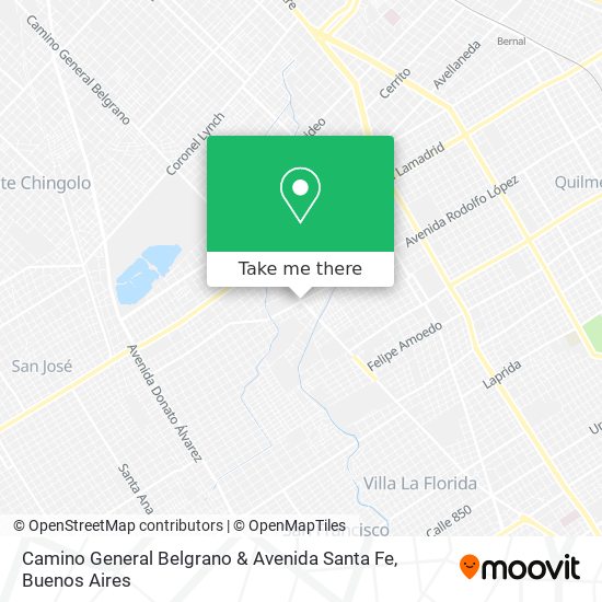 Camino General Belgrano & Avenida Santa Fe map