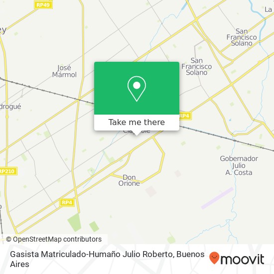 Mapa de Gasista Matriculado-Humaño Julio Roberto
