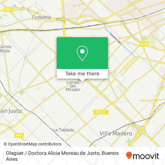 Olaguer / Doctora Alicia Moreau de Justo map