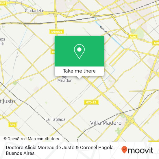 Mapa de Doctora Alicia Moreau de Justo & Coronel Pagola