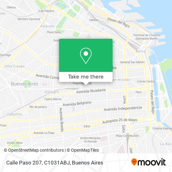 Mapa de Calle Paso 207, C1031ABJ