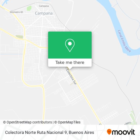 Colectora Norte Ruta Nacional 9 map