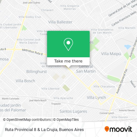Ruta Provincial 8 & La Crujía map