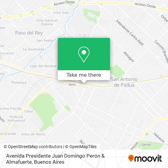 Avenida Presidente Juan Domingo Perón & Almafuerte map