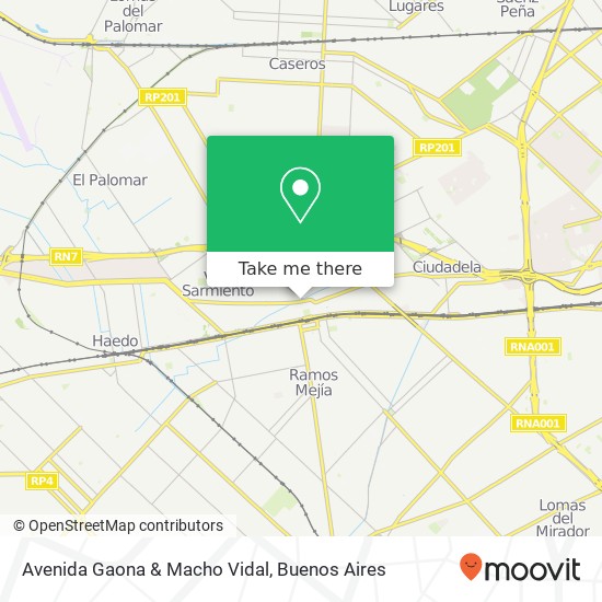 Avenida Gaona & Macho Vidal map