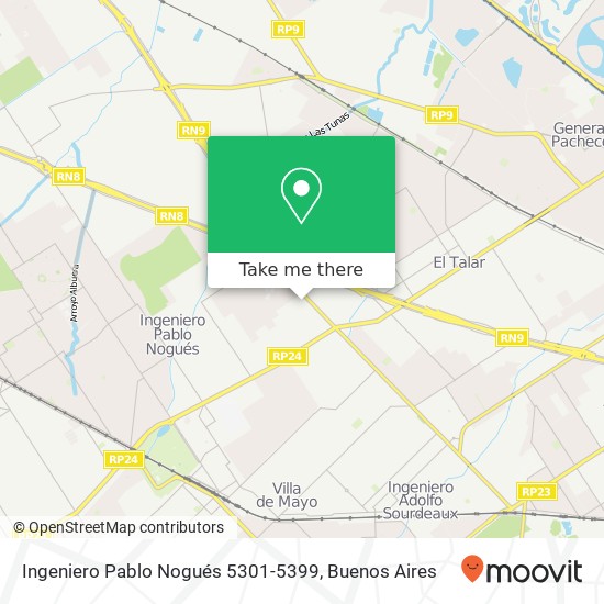 Mapa de Ingeniero Pablo Nogués 5301-5399