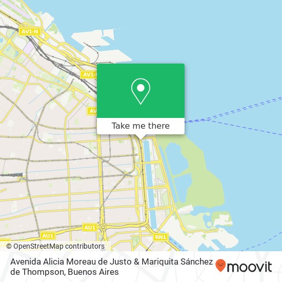 Avenida Alicia Moreau de Justo & Mariquita Sánchez de Thompson map