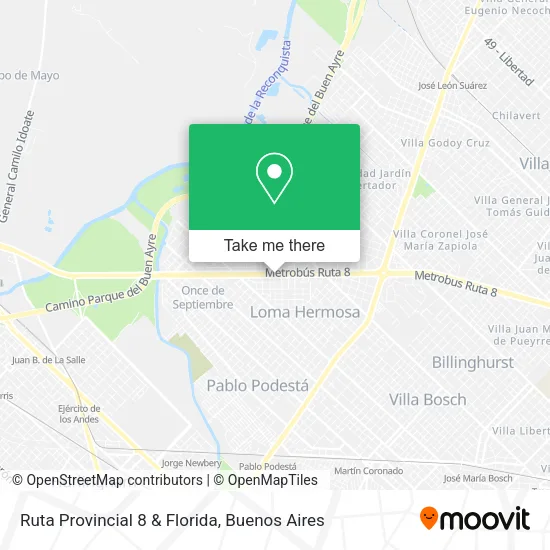 Mapa de Ruta Provincial 8 & Florida