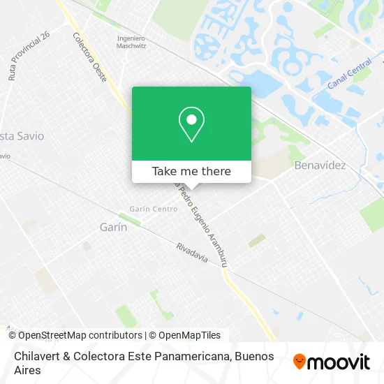Mapa de Chilavert & Colectora Este Panamericana