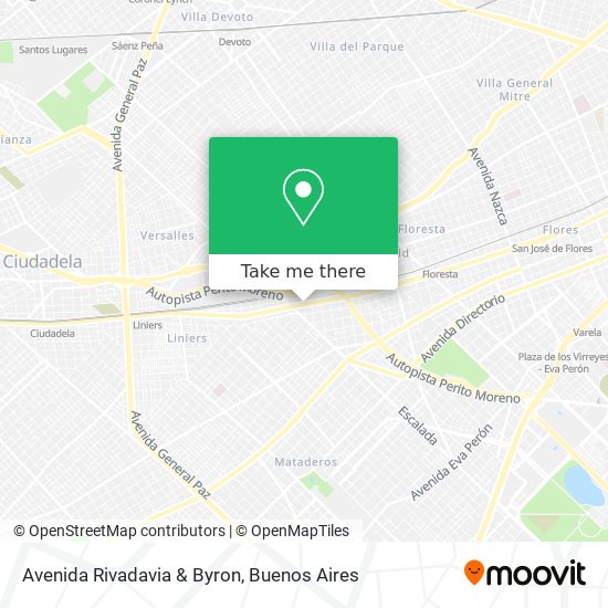 Avenida Rivadavia & Byron map