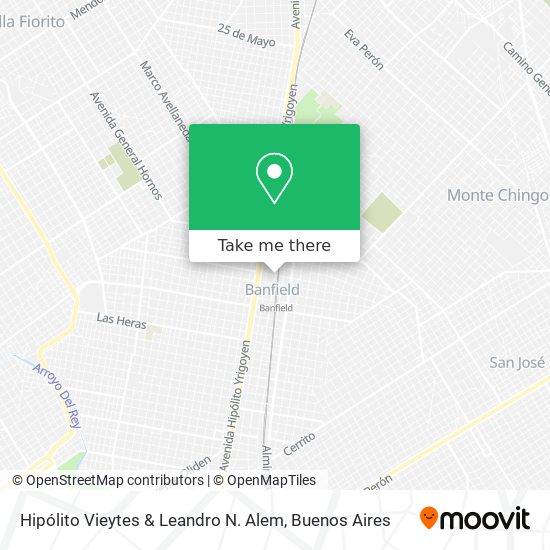 Hipólito Vieytes & Leandro N. Alem map