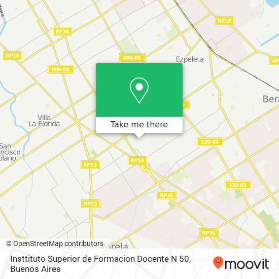 Mapa de Insttituto Superior de Formacion Docente N 50