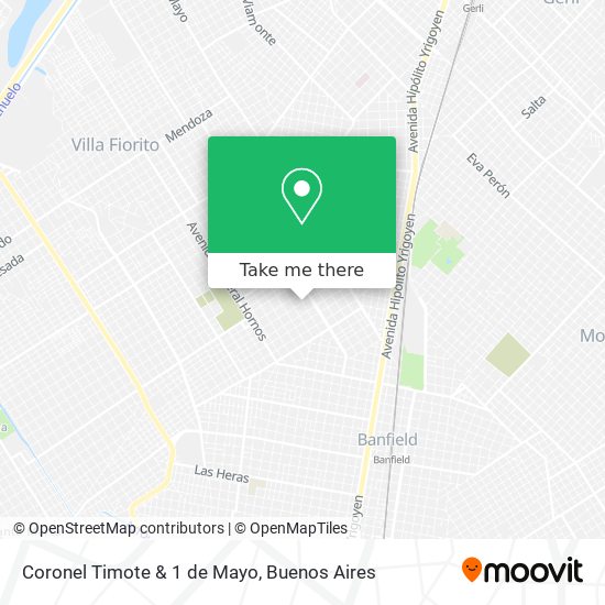 Mapa de Coronel Timote & 1 de Mayo