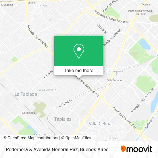 Pedernera & Avenida General Paz map