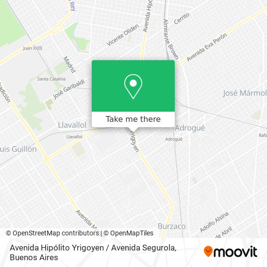 Mapa de Avenida Hipólito Yrigoyen / Avenida Segurola