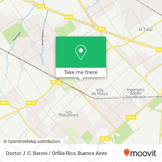 Mapa de Doctor J. C. Baroni / Orfilia Rico