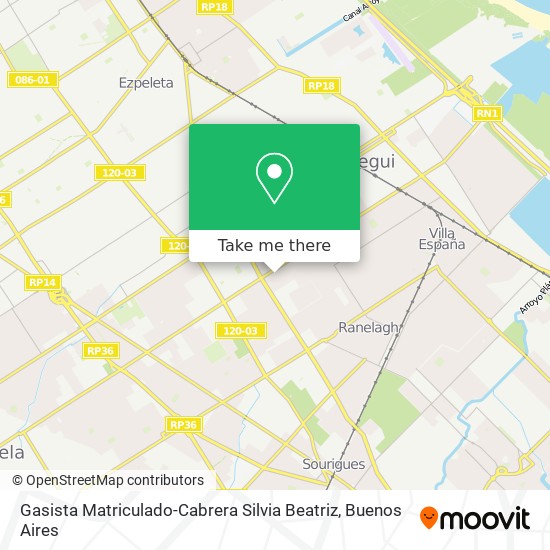 Mapa de Gasista Matriculado-Cabrera Silvia Beatriz