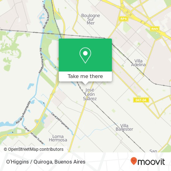 Mapa de O'Higgins / Quiroga