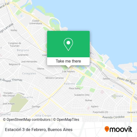 Mapa de Estacióń 3 de Febrero