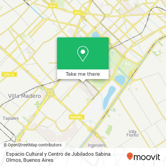 Espacio Cultural y Centro de Jubilados Sabina Olmos map