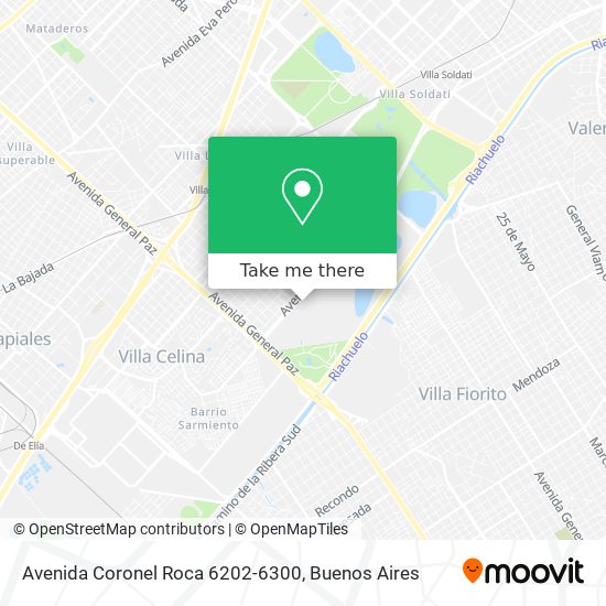 Avenida Coronel Roca 6202-6300 map