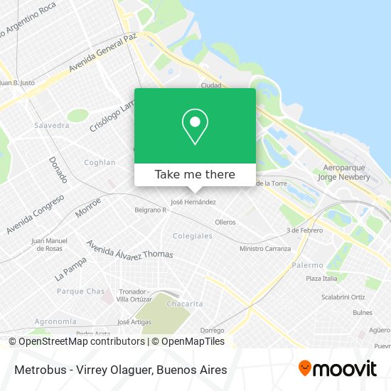 Metrobus - Virrey Olaguer map