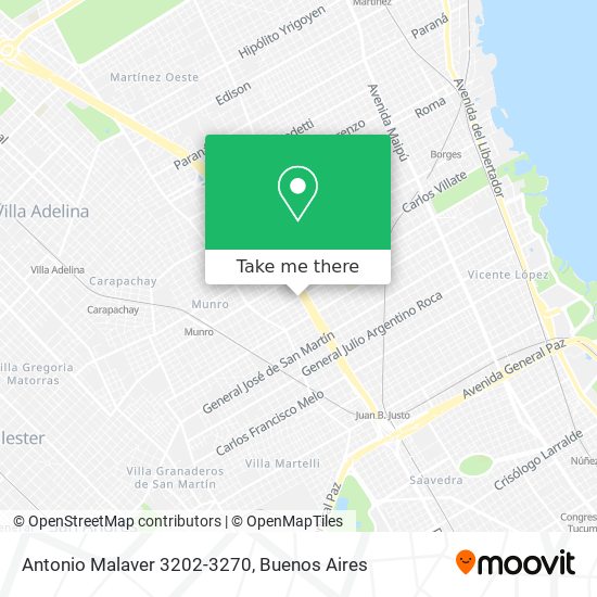 Antonio Malaver 3202-3270 map