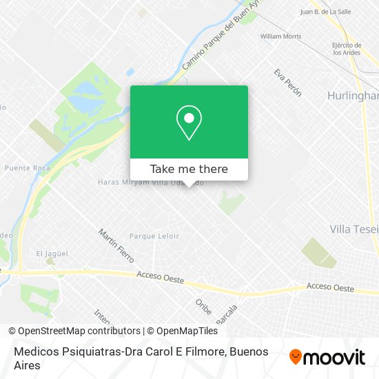 Medicos Psiquiatras-Dra Carol E Filmore map