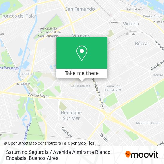 Mapa de Saturnino Segurola / Avenida Almirante Blanco Encalada