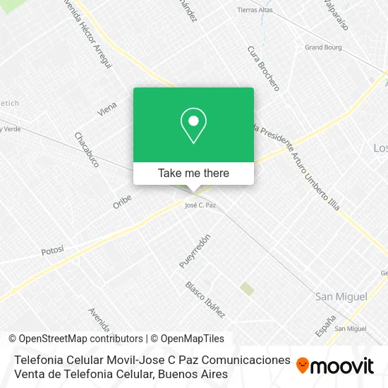 Mapa de Telefonia Celular Movil-Jose C Paz Comunicaciones Venta de Telefonia Celular