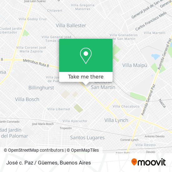 Mapa de José c. Paz / Güemes