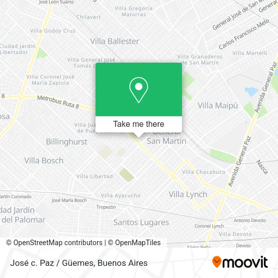 José c. Paz / Güemes map