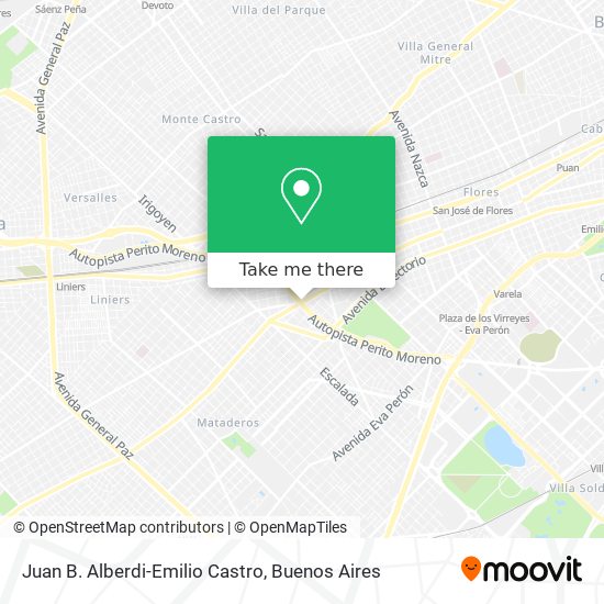 Juan B. Alberdi-Emilio Castro map